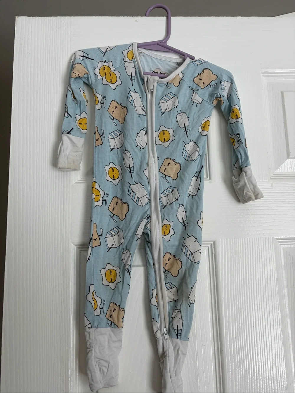Little Sleepies Blue Breakfast Buddies One Piece Zippie